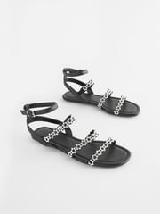 Black Regular/Wide Fit Forever Comfort® Studded Detail Sandals - Image 5 of 10