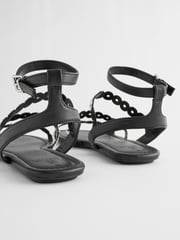 Black Regular/Wide Fit Forever Comfort® Studded Detail Sandals - Image 9 of 10