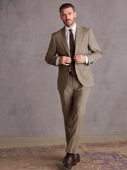 Stone Slim Fit Signature Wool Suit: Trousers - Image 2 of 9