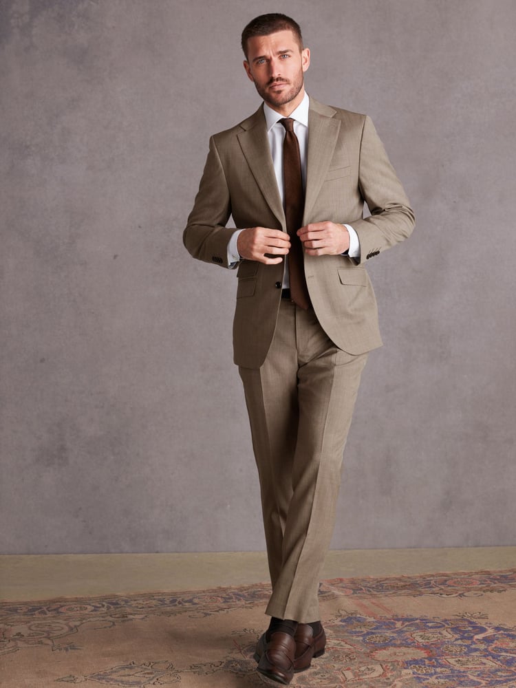 Stone Slim Fit Signature Wool Suit: Trousers - Image 2 of 9