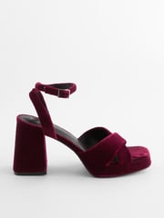 Berry Red Forever Comfort® Flare Platform Sandals - Image 2 of 5
