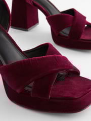 Berry Red Forever Comfort® Flare Platform Sandals - Image 3 of 5