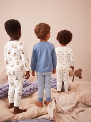 Light Blue Bear 3 Pack Snuggle Pyjamas (9mths-6yrs) - Image 2 of 11