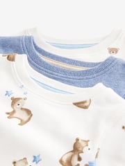 Light Blue Bear 3 Pack Snuggle Pyjamas (9mths-6yrs) - Image 9 of 11