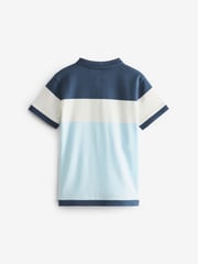 Blue/White Colourblock Short Sleeve Polo Shirt (3-16yrs) - Image 2 of 3