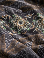 Brown Tile Print Bandeau Mesh Jersey Dress - Image 6 of 6