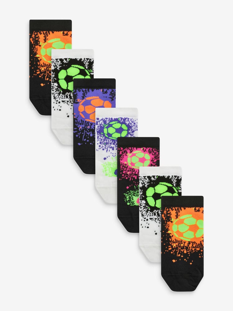Bright Football Cotton Rich Socks 7 Pack - Image 1 of 8