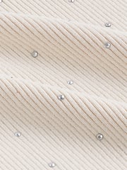 Ecru Cream Gem Knitted High Neck Tank Vest - Image 6 of 6
