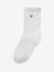 Multi 7 Pack Cotton Rich Heart Embroidered Ankle Socks - Image 8 of 9