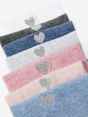 Multi 7 Pack Cotton Rich Heart Embroidered Ankle Socks - Image 9 of 9
