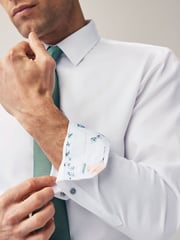 White/Sage Green Slim Fit Occasion Shirt And Tie Pack - Image 4 of 8