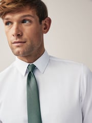 White/Sage Green Slim Fit Occasion Shirt And Tie Pack - Image 5 of 8
