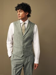 Green Nova Fides Italian Wool Blend Suit: Waistcoat - Image 1 of 8