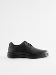 Black Wide Fit Leather Derby Shoes - Image 2 of 6