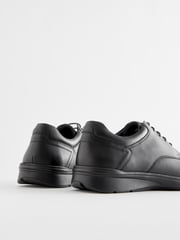 Black Wide Fit Leather Derby Shoes - Image 5 of 6