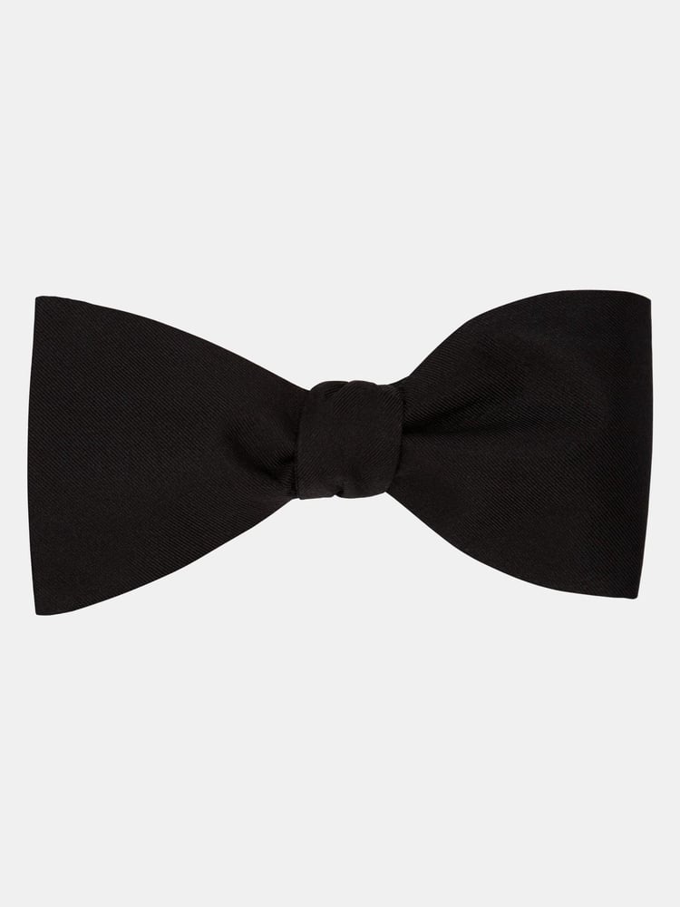 MOSS Black Self Tie Silk Bow Tie - Image 1 of 2