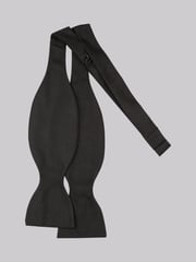 MOSS Black Self Tie Silk Bow Tie - Image 2 of 2
