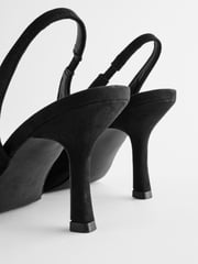 Black Forever Comfort® Metallic Toe Slingback Heels - Image 9 of 9