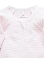 Purebaby Light Pink 100% Cotton Zip Baby Sleepsuits 2 Pack - Image 2 of 6
