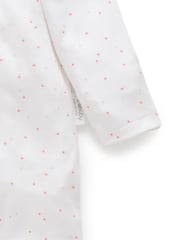 Purebaby Light Pink 100% Cotton Zip Baby Sleepsuits 2 Pack - Image 3 of 6