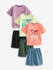 Green/Orange Short Pyjamas 3 Pack (3-16yrs) - Image 1 of 7