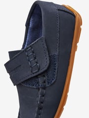 Navy Wide Fit (G) Leather Penny Loafers with Touch and Close Fastening - Image 6 of 7