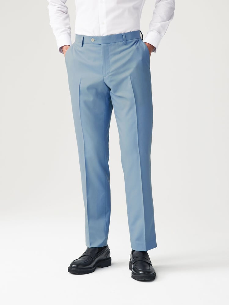 Light Blue Tailored Fit Motionflex Stretch Suit Trousers - Image 2 of 8 Light Blue Tailored Fit Motionflex Stretch Suit Trousers - Image 2 of 8