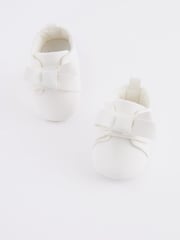 White Bow Baby Trainers (0-24mths) - Image 1 of 6