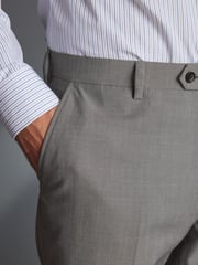Light Grey Regular Fit Signature Tollegno Wool Suit: Trousers - Image 5 of 6