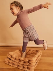 Brown Check Pull-on Shorts & Tights Set (3mths-7yrs) - Image 2 of 9