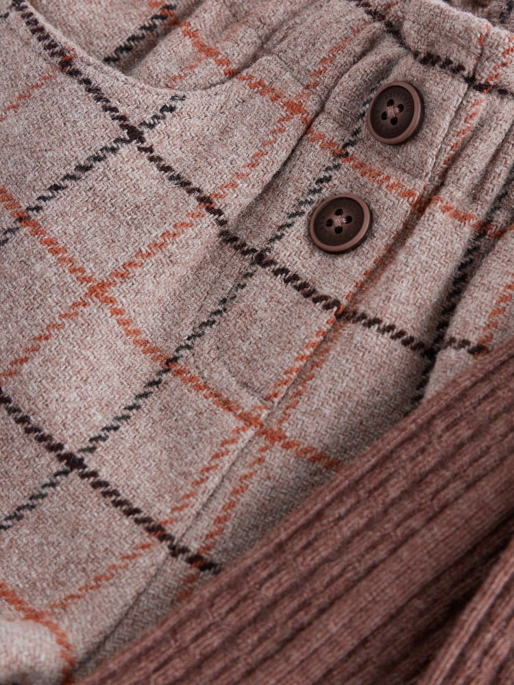 Brown Check Pull-on Shorts & Tights Set (3mths-7yrs) - Image 9 of 9