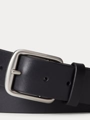 Polo Ralph Lauren Black Saddle Leather Logo Belt - Image 2 of 2