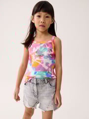 Rainbow Tie Dye 6 Pack Rib Strappy Vest (3-16yrs) - Image 2 of 8
