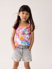 Rainbow Tie Dye 6 Pack Rib Strappy Vest (3-16yrs) - Image 3 of 8