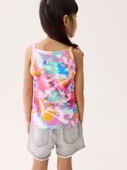 Rainbow Tie Dye 6 Pack Rib Strappy Vest (3-16yrs) - Image 4 of 8