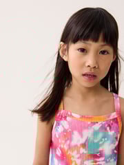 Rainbow Tie Dye 6 Pack Rib Strappy Vest (3-16yrs) - Image 5 of 8