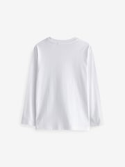 White 5 Pack Long Sleeve T-Shirts (3-16yrs) - Image 3 of 5