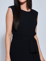 Jolie Moi Black Pleated Chiffon Sleeveless Maxi Dress - Image 5 of 5
