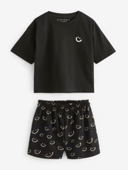 Black/White Smile Short Pyjamas 2 Pack (3-16yrs) - Image 7 of 9