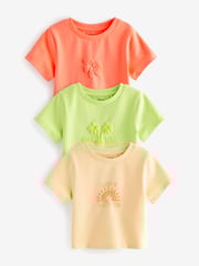 Green/Orange 3 Pack Bright Slogan Boxy T-Shirts (3-16yrs) - Image 5 of 10