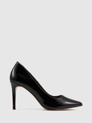 Novo Black Patent Regular Fit Impossible Point Toe Stiletto Court Shoes - Image 2 of 3