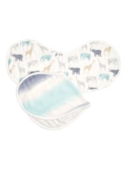 aden + anais Blue Silky Soft Expedition Burpy 100% Cotton Bibs 2 Pack - Image 2 of 4