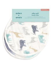 aden + anais Blue Silky Soft Expedition Burpy 100% Cotton Bibs 2 Pack - Image 3 of 4