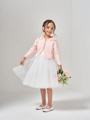 Angel & Rocket Pink 100% Cotton Flower Trim Cardigan - Image 4 of 8