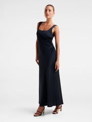 Forever New Blue Winnie Square Neck Ruched Midi Dress - Image 1 of 4