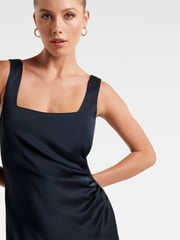 Forever New Blue Winnie Square Neck Ruched Midi Dress - Image 4 of 4
