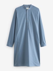 Dusky Blue Regular Fit Cotton Round Neck Kurta - Image 5 of 5