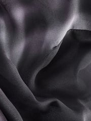 Blue/Black Abstract Printed Flutter Hem Long Sleeve Blouse - Image 6 of 6