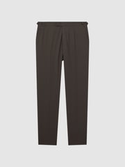 Reiss Chocolate Roll Slim Fit Wool Blend Side Adjuster Trousers - Image 2 of 5