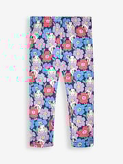 JoJo Maman Bébé Lilac Purple Guinea Pig & Floral Girls' 2-Pack Leggings - Image 2 of 6